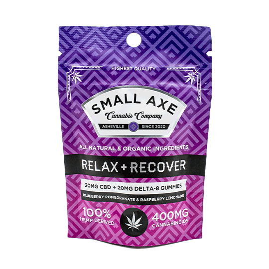 Small Axe D Relax and Recover Gummies mg Blueberry Pom Raspberry Lemonade Hero x optimized